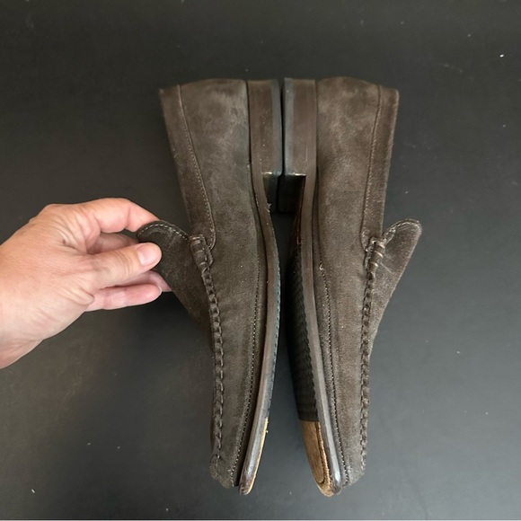 Johnston & Murphy Mens Size 10M Slip On Loafers Brown Suede Sheepskin Leather - Picture 7 of 10